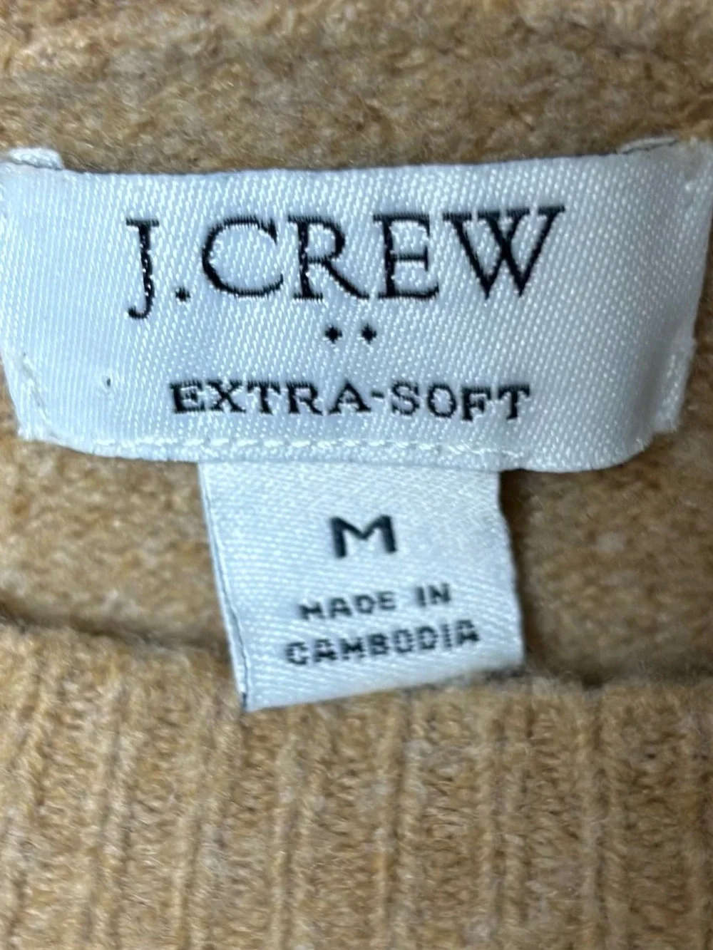 J.Crew Extra-Soft Camel Brown Sweater Size Medium Wool Blend Crewneck